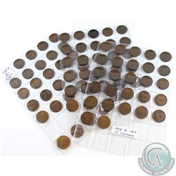 Estate Lot of Mixed Canada 1-cent coins dated 1928 to 1967. You will receive a total of 84 coins.