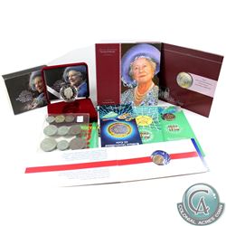 Estate lot of 6x UK Commemorative coins: 1953 Great Britain 9-coin Set, 1982 British 20-pence First 