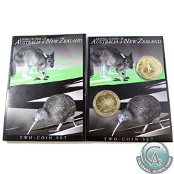 2005 Living Icons of Australia & New Zealand $1 2-Coin Set Featuring the Rowi (Kiwi) for New Zealand