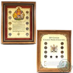 Pair of Canada Nickel Coin Sets in Wooden Frames Produced by Heritage Collectables. You will receive