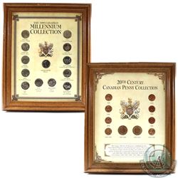 Pair of Canada Coin Sets in Wooden Frames Produced by Heritage Collectables. You will receive  20th 