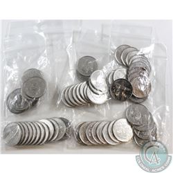 Lot of 62x Canada Commemorative 25-cent. You will receive all 12x 1992, 24x 1999, 12x 2000 & 14x 200