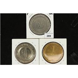 3 ASSORTED DOLLAR GAMING TOKENS