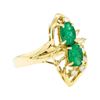 Image 1 : 0.90 ctw Emerald And Diamond Ring - 14KT Yellow Gold