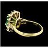 Image 3 : 1.40 ctw Emerald and Diamond Ring - 14KT Yellow Gold