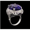 Image 4 : GIA Cert 45.32 ctw Tanzanite and Diamond Ring - 14KT White Gold