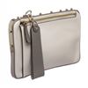 Image 2 : MCM White and Gray Leather Two Tone Cubism Medium Clutch Handbag