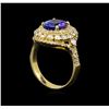 Image 4 : 14KT Yellow Gold 2.05 ctw Tanzanite and Diamond Ring