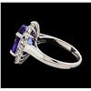 Image 3 : 4.52 ctw Tanzanite and Diamond Ring - 14KT White Gold