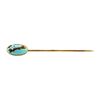 Image 1 : Turquoise Stick Pin - 14KT Rose Gold