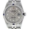 Image 1 : Mens Rolex Stainless Steel Slate Grey Diamond And Sapphire Datejust Wristwatch