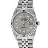 Image 2 : Mens Rolex Stainless Steel Slate Grey Diamond And Sapphire Datejust Wristwatch