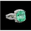 Image 1 : GIA Cert 8.37 ctw Emerald and Diamond Ring - 14KT White Gold