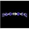 Image 3 : 25.91 ctw Tanzanite And Diamond Bracelet - 14KT White Gold