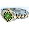 Image 9 : Rolex Ladies 2T Green Vignette Emerald And Diamond Datejust Wristwatch