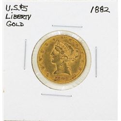 1882 $5 Liberty Head Half Eagle Gold Coin