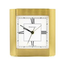 Tiffany & Company Swiss-Made Brass Desk Clock