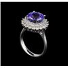Image 4 : 14KT White Gold 4.36 ctw Tanzanite and Diamond Ring