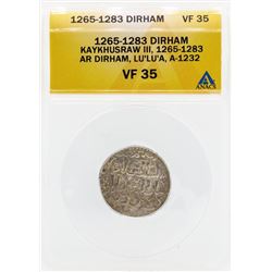 1265-1283 Dirham Kaykhusraw III Coin ANACS VF35