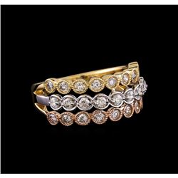 1.05 ctw Diamond Ring - 14KT Tri Color Gold