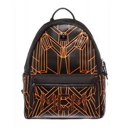 MCM Black Orange Visetos Bionic Backpack