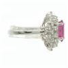 Image 4 : 3.66 Carat Round Cut Rubellite Diamonds Oval Cut Flower Ring 14k White Gold