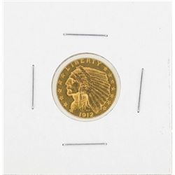 1912 $2 1-2 Indian Head Gold Coin AU