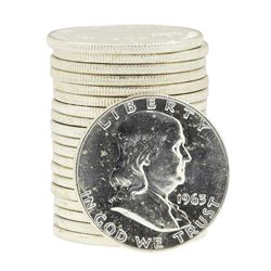Tube of 20 1963 Franklin US Half Dollars