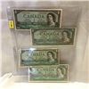 Image 1 : Canada $1 Bills 1954 (4)