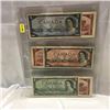 Image 1 : Canada Bills 1954 (6) $5, $2, $1