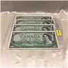 Image 1 : Canada $1 Bills *1954 (4) Consecutive