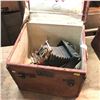 Image 1 : Leather Phonograph Carry Case & Bellows Camera: Leather Case " Made by John Cattnach No. 1 Wall Stre