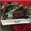 Image 1 : Tray Lot: Ladies Combo (Hat, Shoes, Purses, Fans, Curling Irons, etc)