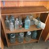 Book Shelf with Pharmacy & Beer Bottle Collection, Jars & Ephemera !!!!