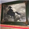 Image 1 : Framed Print (25" x 21"): 1900 Black and White "Spirited Horses" by LeRoz