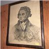 Image 1 : Framed Charcoal Drawing (15"x18"): "Lord Nelson Hero of Trafalgar" "England expects every man to do 