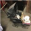 Image 1 : Antique Doll Carriage with 2 Dolls & Baby Chinaware & Quintuplets Print & Scrapbook