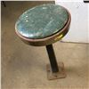 Image 1 : Green Seat Diner Stool - Cast Base