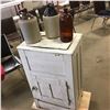 Image 1 : White Painted Ice Box Refrigerator w/Jug Trio