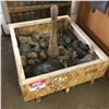 Crate Lot: Wooden Pounder & Rocks !