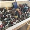 Image 1 : Large Tray Lot : Mineral Rock Collection w/White Display Cabinet
