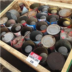 CRATE LOT #7: Variety Oil, Antifreeze & Grease Cans !