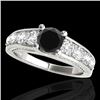 Image 1 : 3.05 CTW Certified VS Black Diamond Solitaire Ring 10K White Gold - REF-161W8F - 35519