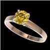 Image 1 : 1 CTW Certified Intense Yellow SI Diamond Solitaire Engagement Ring 10K Rose Gold - REF-199M5H - 329