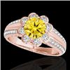 Image 1 : 2.05 CTW Certified Si/I Fancy Intense Yellow Diamond Solitaire Halo Ring 10K Rose Gold - REF-318W2F 