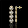 Image 2 : 5.36 CTW Diamond Designer Earrings 18K Yellow Gold - REF-842M2H - 42586