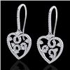 Image 1 : 2.50 CTW VS/SI Diamond Micro Pave Designer Earrings 14K White Gold - REF-179W3F - 20097