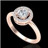 Image 2 : 0.70 CTW Micro Pave Halo Solitaire VS/SI Diamond Ring 14K Rose Gold - REF-101W3F - 23288