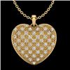 Image 1 : 1.0 Designer CTW Micro Pave VS/SI Diamond Heart Necklace 14K Yellow Gold - REF-87W3F - 20491