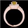 Image 2 : 1.85 CTW Certified Si/I Fancy Intense Yellow Diamond Solitaire Halo Ring 10K Rose Gold - REF-207M3H 